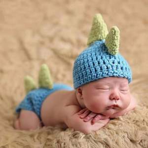 Accesorios de Fotografía para Bebés Recién Nacidos, Conjuntos de Ropa Tejida a <span class=keywords><strong>Crochet</strong></span>, Gorro de Dinosaurio, Pantalones, Conjunto para Sesión de Fotos de Bebés, Regalo para Niños - Product Image 5