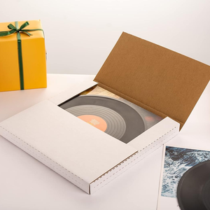 Cajas de envío de cartón personalizadas, producto de <span class=keywords><strong>disco</strong></span> de papel marrón Kraft, embalaje corrugado, <span class=keywords><strong>caja</strong></span> de paquete de <span class=keywords><strong>vinilo</strong></span> Lp Record Mailer - Product Image 6