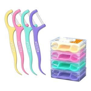 Fil dentaire en plastique aromatisé aux fruits colorés pour soins bucco-dentaires, marque privée - Product Image 1