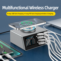 Station de charge rapide multi-ports Type-C USB-C pour ordinateur portable, téléphone, appareil photo, chargeur sans fil magnétique PD QC3.0 140W numérique
