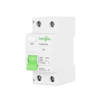 Interruptor Diferencial RCBO RCCB Monofásico 2P/4P 63A 30mA ELCB RCCB Dispositivo de Corriente Residual Tipo AC Modelo TORD4 Certificado CE 6KA