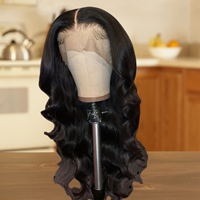 Vente en gros – Perruque Lace Front HD transparente 13x6 sans colle, densité 180%, cheveux humains vierges brésiliens 100% naturels, ondulés, pour femmes noires