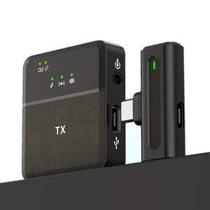 Micrófonos inalámbricos profesionales de solapa doble 2.4G de condensador omnidireccional para Youtubers - Product Image 1