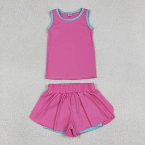 En Stock: Conjunto Deportivo Casual de Verano para Bebés Niñas, Top Rosa Fuerte y Shorts con Volantes, Ropa de Yoga para Hermanas, Ropa Deportiva Linda - Product Image 2