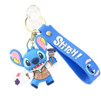 Gantungan Kunci Figur Alien Biru Lucu, Berbagai Model Karakter Kartun PVC, Liontin Tas Gantungan Kunci Mobil, Hadiah Kecil Grosir