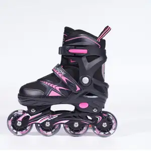 定制儿童3轮直排式速滑鞋3-10岁男童女童青少年可调节尺寸