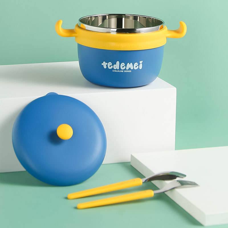 Blue- Bento with Cutlery