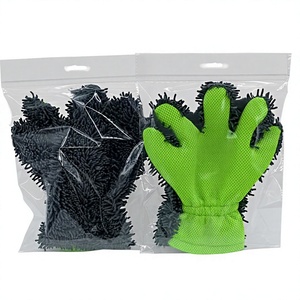 Chenille Fünf-Finger-Autowaschhandschuhe Plüschiger Verdickter Schwamm für Sanfte Felgen- und Lackpflege - Product Image 1