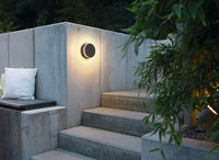 Applique murale LED ronde en aluminium, bordure en acrylique, décorative, IP65, luminaire d'extérieur