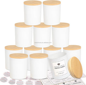 Bocaux à bougies cylindriques en verre vides de 7oz, 10oz, 14oz, transparents, en gros, supports de bougies de luxe personnalisés avec couvercle, Noël - Product Image 3