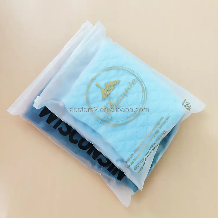 Hot Selling Eco friendly Zipper Resealable Clothes Packaging Frosted Plastic Custom Printed Waterproof Ziplock Bag