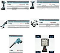 Kit d'outils électriques sans fil portables 21V au lithium 6-en-1 sans balais pour réparation automobile, construction et ateliers de travail du bois multi-usages