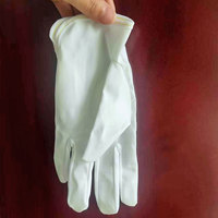 Gants légers en PU blanc double matériau avec paume enduite, dos tricoté 22 cm, pour travaux de précision électronique, emballage, inspection et tri