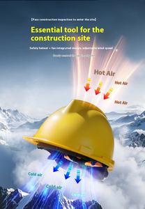 หมวกกันน็อคแบบแข็งน้ำหนักเบากันการกระแทกสำหรับฤดูร้อนพัดลมคู่ ABS ชาร์จได้เทอร์ไบน์เทอร์ไบน์ระบายอากาศได้ดีระบายความร้อนได้แข็งแรง - Product Image 5