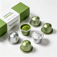 Heetverkopende Ceremoniële Pure Matcha Latte Capsules voor Espressomachines, compatibel met Nespresso Pods, afslankthee, bulkverpakking