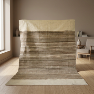 Wholesale 170 X 230cm Beige Modern Handwoven <b>Rug</b> 100% Cotton with Plush Pile Height for Home Use Direct India Factory Supplier - Product Image 1