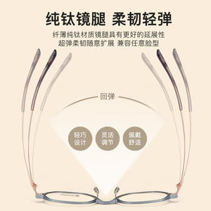 Montures de lunettes en titane ovales, monture complète, légères, style rétro, pour adultes, unisexe, 2460, origine Danyang, design personnalisé - Product Image 4