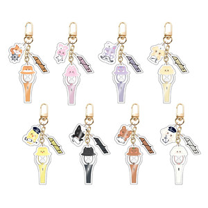 Vente en gros Spot : Porte-clés en acrylique Ateez Acre, figurine de dessin animé DIY, pendentif de sac trois pièces, tendance mode Star Periphery - Product Image 1