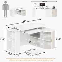 Escritorio de Computadora de Madera Rústica Natural de Diseño Personalizado con Tablero de Madera MDF en Tonos Cálidos y Diseño Redondeado para Sala de Estar
