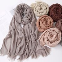 Yibaoli Factory Supply 95 Colors Long Scarf Extra-Large Size Natural Wrinkle Headscarf Summer Quick Dry Modal Rayon Hijab