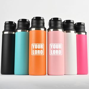 Custom logo 500ml Stainless Steel Vacuum Flask 17oz Insulated Water Bottle Travel Sports Tumbler with Leakproof Lid - Product Image 1