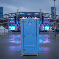 Toilettes portables pour événements, cabine de toilettes mobile avec station de lavage des mains, unité de toilettes en plastique