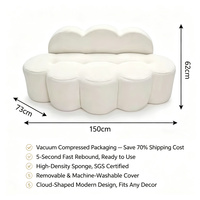 Maßgefertigtes Boucle Cloud Sofa Vakuumverpackt Hochdichter Schwamm Komprimiertes Sofa für Wohnzimmer