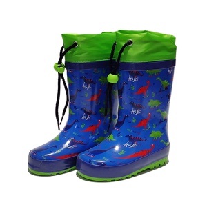 Bottes de <span class=keywords><strong>pluie</strong></span> imprimées dinosaures en gros, bottes Wellington, coloris, bottes de <span class=keywords><strong>pluie</strong></span> à col pour enfants - Product Image 1