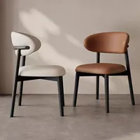 Chaise de salle à manger en cuir moderne - Empilable, légère et stable pour la maison, le bureau et l'hôtel
