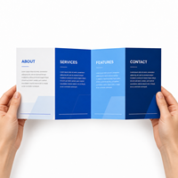 Brochure pliée en 4 volets en papier fantaisie pour impression offset, dépliant, prospectus, format personnalisé, estampage à chaud doré, affiche A4/A5
