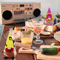 Boheng 2 pièces fait à la main suédois Tomte poupée musique Mr & Mrs Cinco De Mayo mexicain guitare Cassette bande disque Rock Roll gnomes