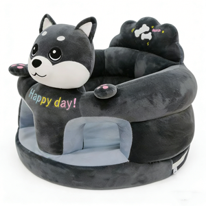Customized <b>Dog</b> plush baby <b>sofa</b>, Infant sitting support chair, Puppy plush baby seat - Product Image 5