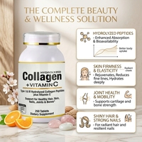 Complément alimentaire en capsules de collagène marin hydrolysé et vitamines OEM, 500 mg de collagène avec vitamine C pour les cheveux, la peau, les ongles et les articulations