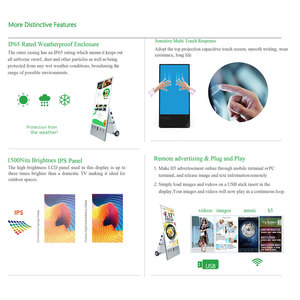 Veto ngoài trời 32 43 55 inch Áp phích kỹ thuật số không thấm nước IP65 độ sáng cao pin <span class=keywords><strong>Powered</strong></span> sạc xách tay kỹ thuật số biển - Product Image 6