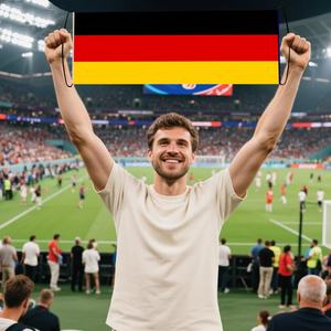 Bandera alemana con estampado de aplausos de 24x70cm, fanáticos saludando y animando en el lugar final a la moral del equipo - Product Image 4