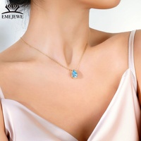 EMEJEWE Collier en argent sterling 925 plaqué or 18 carats avec pendentif en moissanite en forme de poire D VVS, bijoux fins minimalistes