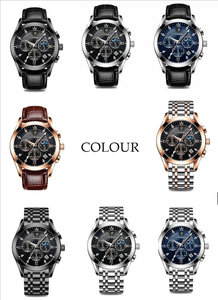 POEDAGAR 820 Watch Casual Chronograph Men's Watches Stainless Steel Band Business Wristwatch Quartz <strong>Clock</strong> With Luminous Pointers - Product Image 5