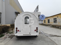 Remorque alimentaire remorquable à double essieu, camion de restauration mobile personnalisé avec enseigne LED pour la vente de café, de bubble tea et de snacks