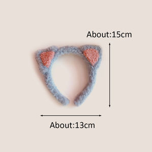 Serre-tête en laine à oreilles de chat mignonnes style coréen pour filles, accessoire de mode en peluche, bandeau de dessin animé pour enfants, coiffe douce, accessoires capillaires - Product Image 6