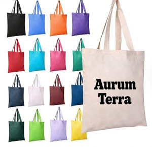 Sacs de courses en toile de coton uni réutilisables écologiques personnalisés avec logo imprimé - Product Image 1