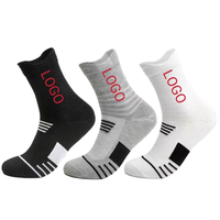 Chaussettes d'hiver pour jeunes, longueur de semelle 19 cm, antidérapantes, antibactériennes, épaisses, pour le sport, le baseball, le football, le basketball