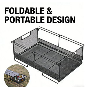 Panier de rangement de bureau Campingmoon - Organisateur pliable en maille métallique pour bureau, maison et camping en plein air, rangement alimentaire - Product Image 1