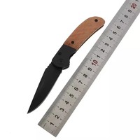 Couteau pliant tactique de survie en plein air avec lame en acier inoxydable 3Cr13, manche en bois, épaisseur de 3 mm