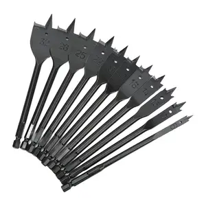 High Carbon Steel Hex Shank Black Color Spade Drill Bit For Wood Drilling