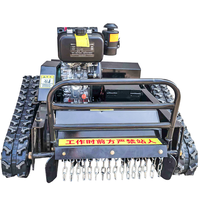 Cortacésped Agrícola Industrial Autopropulsado a Diésel con Control Remoto, Batería, Cuchillas Rotatorias, Giro Cero, 500W, 4 Tiempos, 224cc
