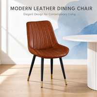 Chaise de bureau ergonomique moderne à dossier haut en cuir PU bronze, hauteur réglable, pieds en acier – Usage commercial pour la maison et les cafés