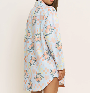 Camicie da Notte Stile Boyfriend con Stampa Sublimatica Personalizzata, Maniche Lunghe, Orlo Curvo, Abbigliamento da Notte per Donne - Product Image 4