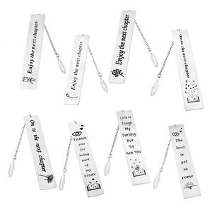 Fabrika toptan paslanmaz çelik kitap ayracı özel Metal imi promosyon hediyeler için - Product Image 1