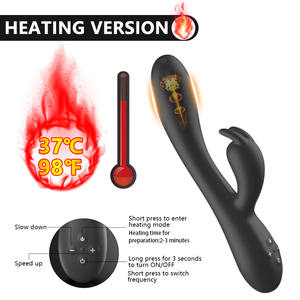 Vrouwelijke Verwarming Dual Stimulator Vagina Clit <span class=keywords><strong>Dildo</strong></span> Massager G Spot Konijn Vibrator Voor Vrouwen Speelgoed Seks Volwassen - Product Image 5