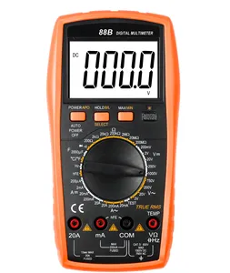 DECCA 88B Ture RMS 1999 Counts LCD Multímetro digital Tester Rango manual con frecuencia de temperatura